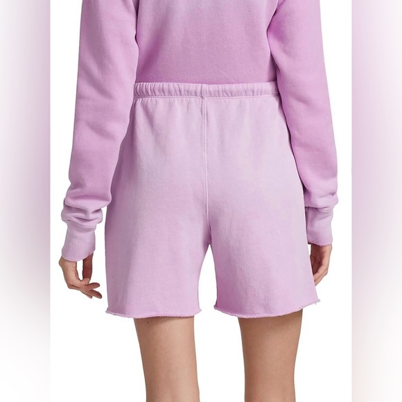 NWT RE/DONE x Hanes 80s Raw Hem French Terry Sweat Shorts In Faded Blossom Sz S - Picture 2 of 9